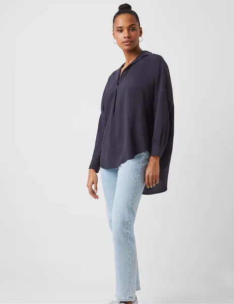 French Connection V-Neck Shirt Navy