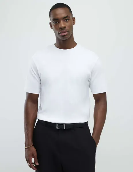 River Island Slim Fit Pure Cotton T-Shirt White