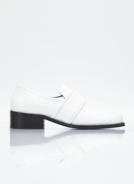 Maxi Croco Embossed Leather Loafers