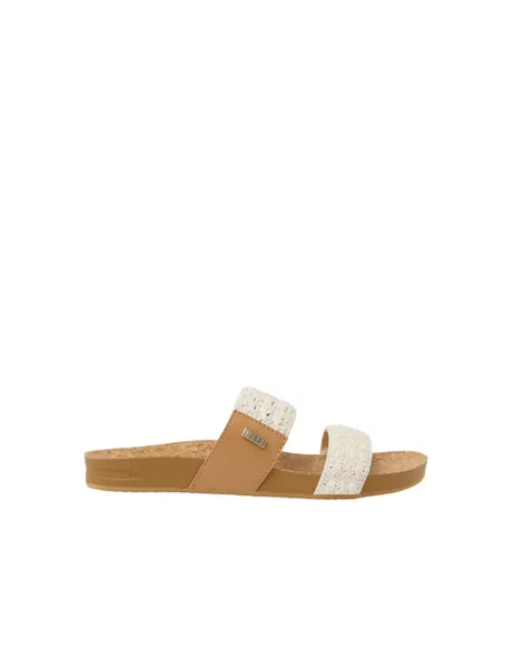 Reef Cushion Vista Woven Flat Sliders Natural