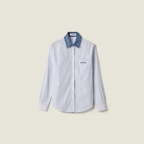 Striped poplin shirt