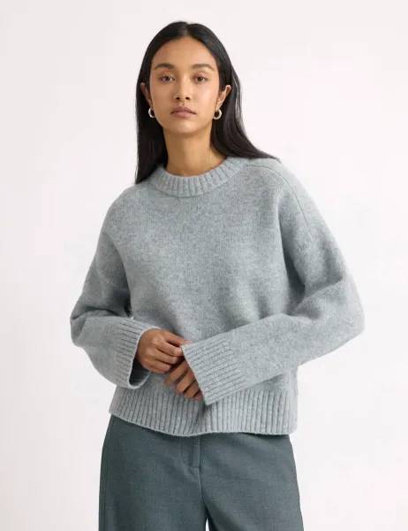 Albaray Raglan Sleeve Jumper with Wool Grey