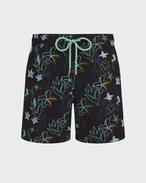 Men Embroidered Swim Shorts Seaweed