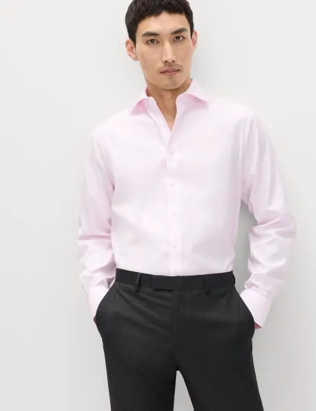 Regular Fit Luxury Cotton Twill Shirt Pale Pink