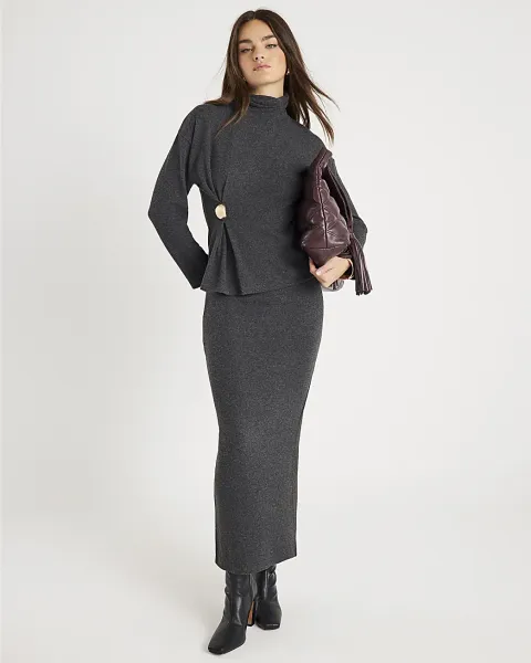 River Island Cosy Midi Skirt