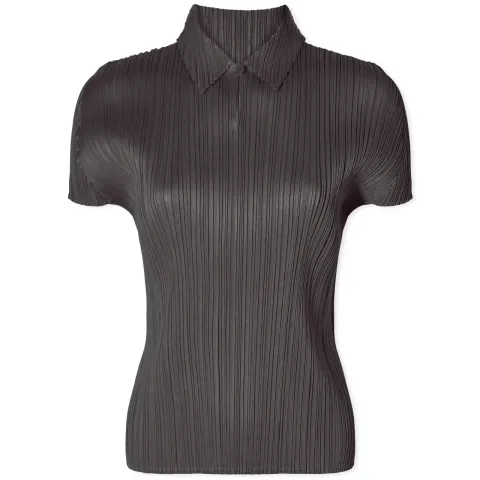 Short Sleeve Pleats Polo Top