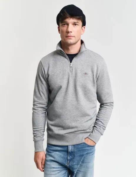 Gant Cotton Rich Funnel Neck Half Zip Sweatshirt