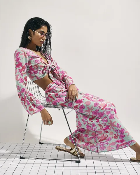 River Island Floral Maxi Skirt