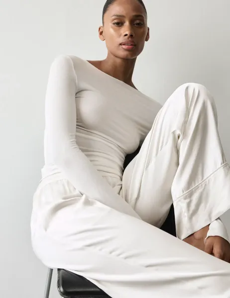 Autograph Sheer Pyjama Top with Cashmere Ivory