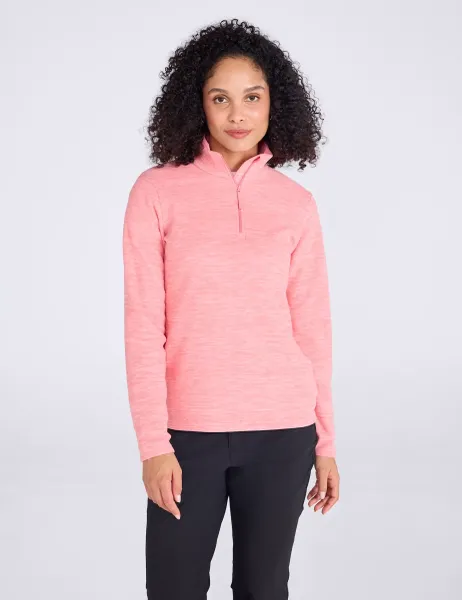 Mountain Warehouse Snowdon Mélange Half Zip Fleece Sweatshirt Coral