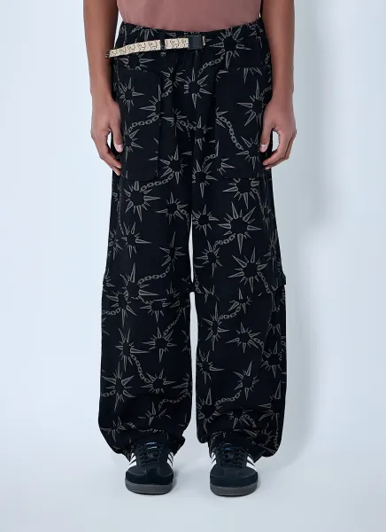 Printed Wide-Leg Trousers