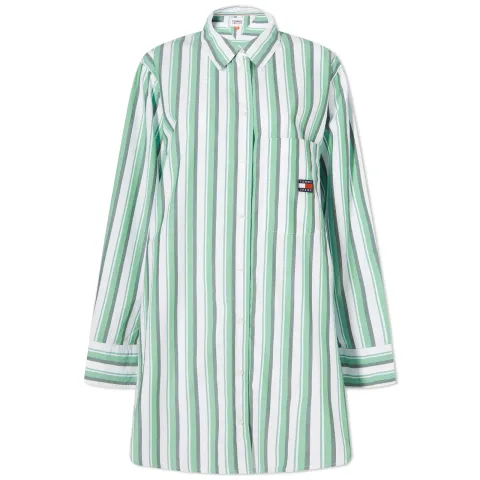 Oversized Stripe Shirt Dress