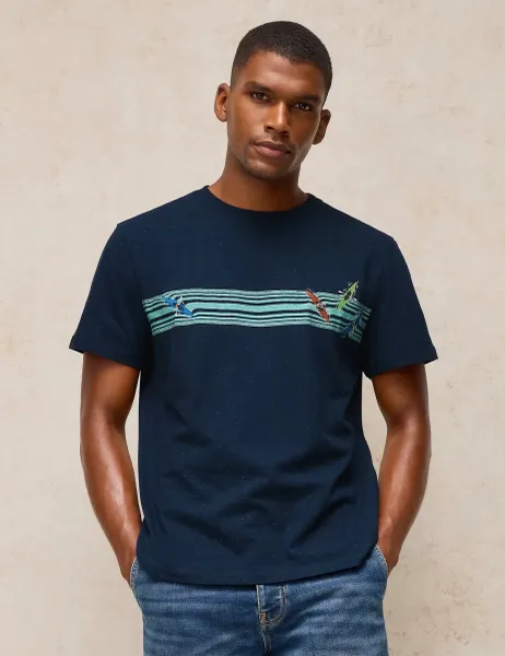 White Stuff Cotton Rich Graphic Print Short Sleeve T-Shirt