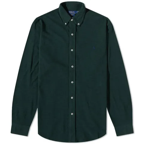 Slim Fit Button Down Pique Shirt