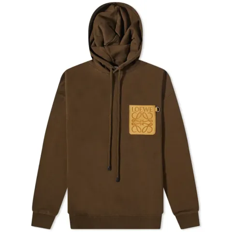 Anagram Leather Patch Hoodie