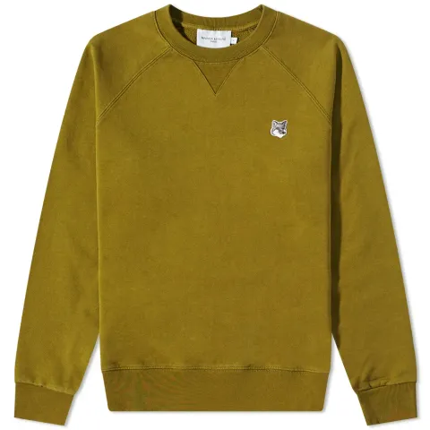 Maison Kitsuné Grey Fox Head Patch Classic Crew Sweat