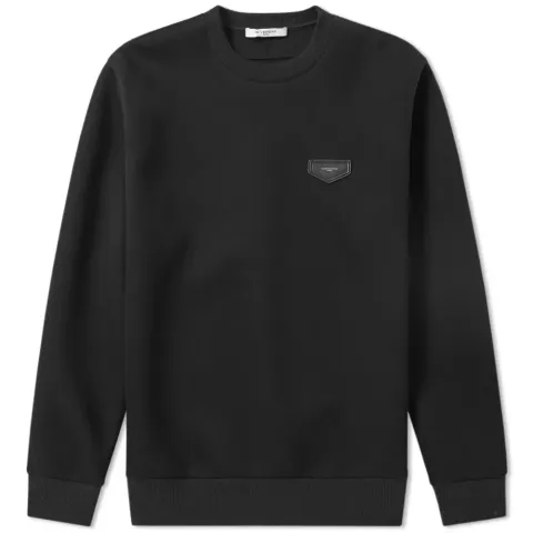 Leather Patch Logo Crew Sweat