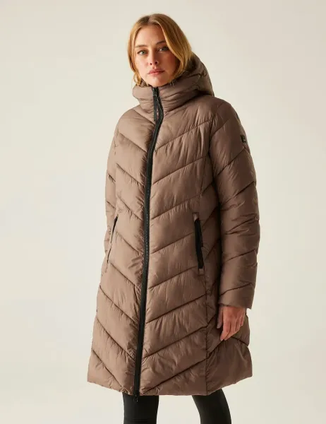Regatta Anita Lightweight Longline Puffer Jacket Brown