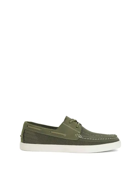 Dune London Boat Shoes Khaki