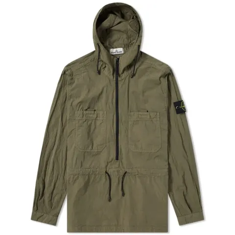 Nylon Metal Popover Hooded Shirt Jacket