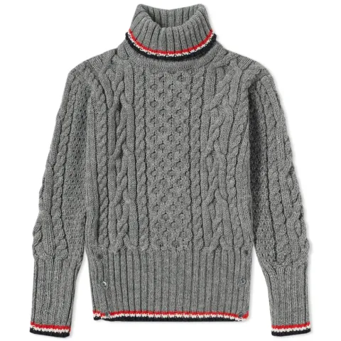 Aran Roll Neck Knit
