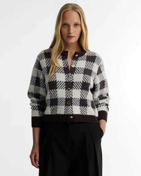 Halina Gingham Cardigan