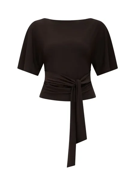 Forever New Paige Flutter Sleeves Tie Back Top