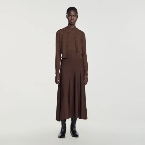 Long sheer-effect skirt