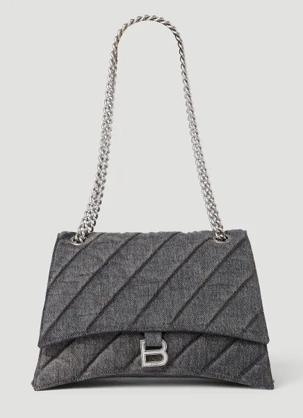 Crush Chain Denim Shoulder Bag