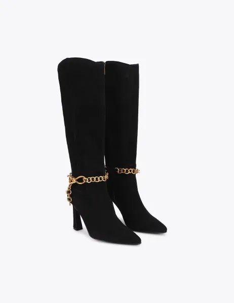 Steve Madden Suede Stiletto Heel Pointed Knee High Boots