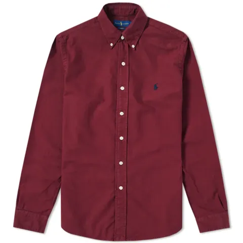 Slim Fit Garment Dyed Button Down Shirt