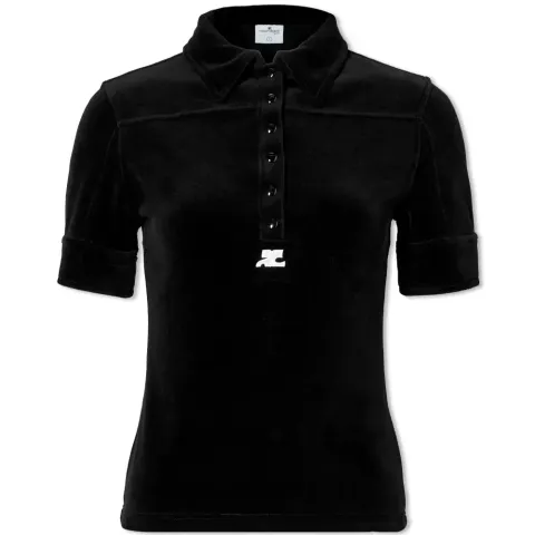 Courrèges Velvet Polo T-Shirt