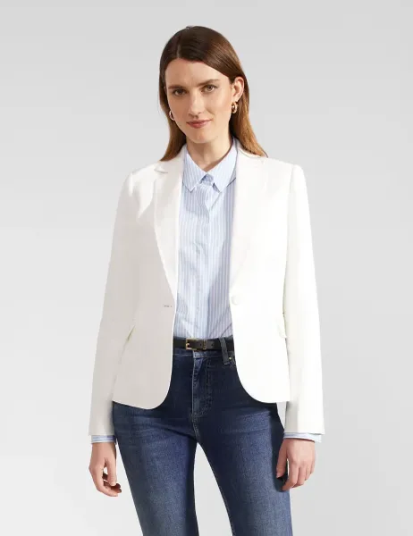 Hobbs Pure Linen Single Breasted Blazer Ivory