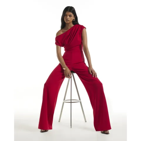 River Island Asymmetric Drape Neck Jumpsuit