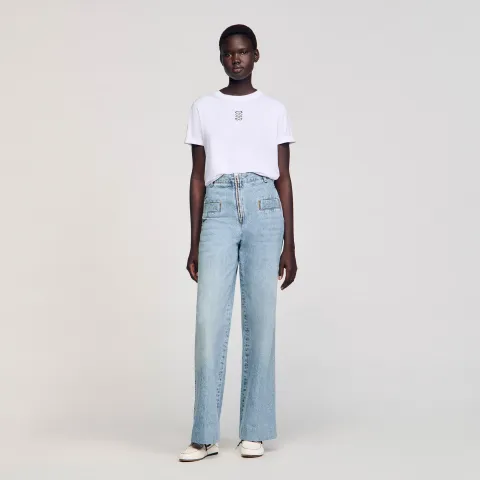 Cotton T-shirt with embroidery