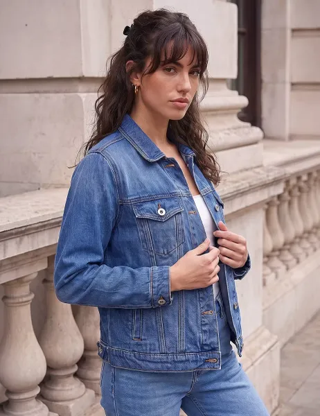 Roman Denim Cropped Jacket Denim