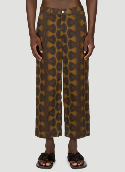 Graphic Print Cropped Pants