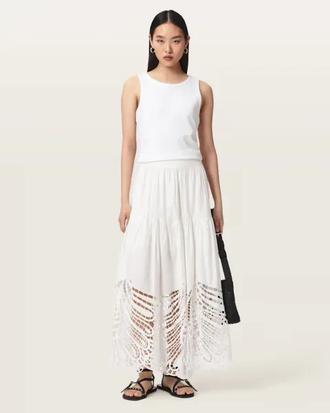 Femi Tiered Cotton Maxi Skirt