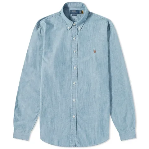 Slim Fit Button Down Chambray Shirt