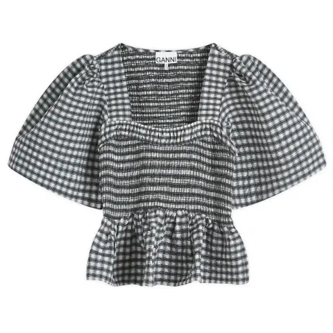 Open Neck Smock Blouse