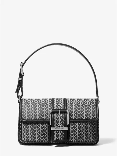 Michael Kors Colby Medium MK2000 Logo Jacquard Shoulder Bag