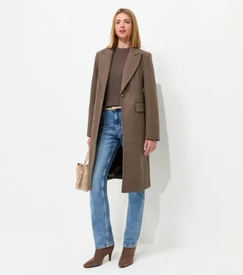 Women's Mink One Button Single Breasted Coat