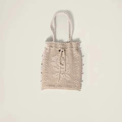 Crochet-effect cotton bag