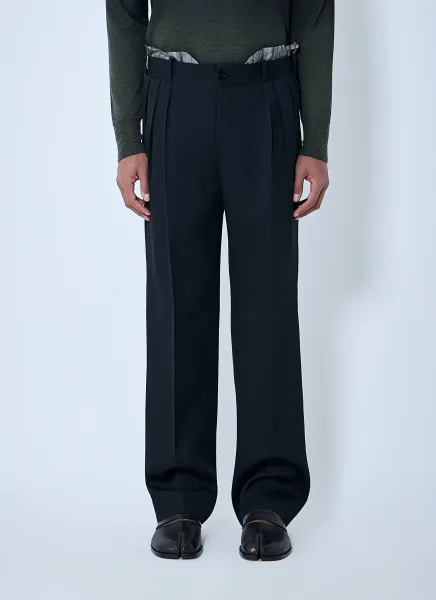 Wool Pleated Pants