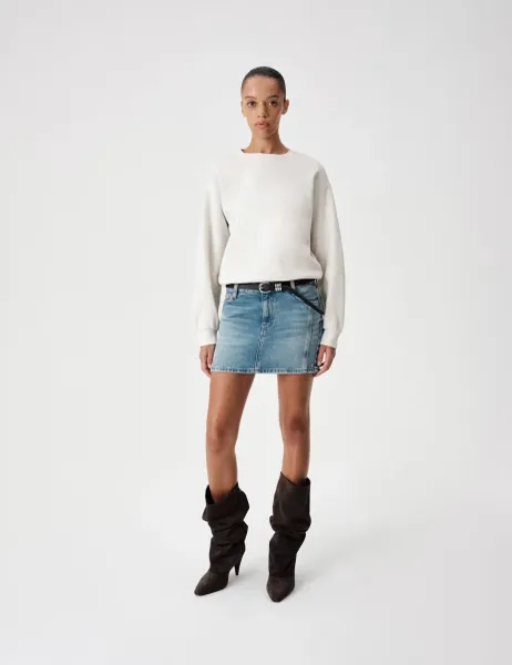 Marks & Spencer Cotton Rich Crew Neck Sweatshirt Grey Marl