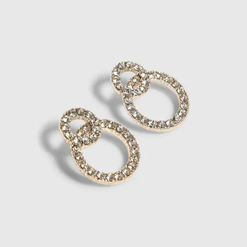 River Island Rose Double Ring Stud Earrings