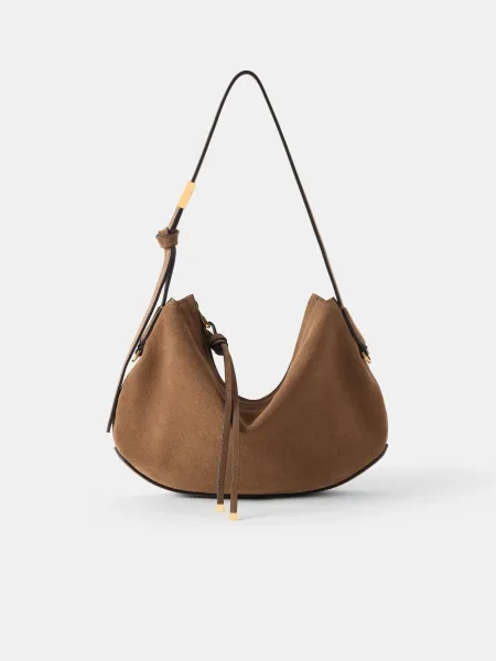 WOMEN - WOMEN'S SUEDE BABY BISCOTTO BAG - Brown