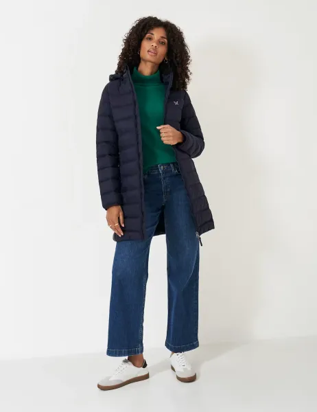 Crew Clothing Lightweight Padded Coat Navy