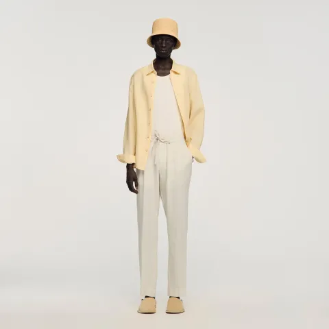 Elasticated linen trousers