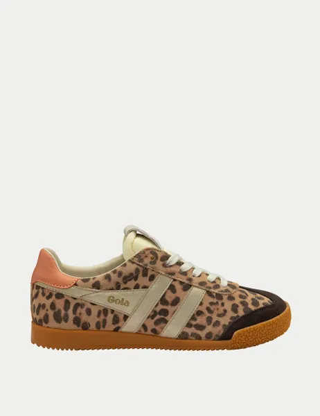 Gola Elan Safari Leather Trainers Gold Mix